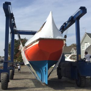 Puffin leaving paint shop from stern