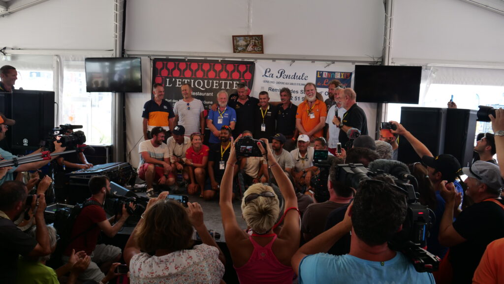 One of the press conferences before the race start